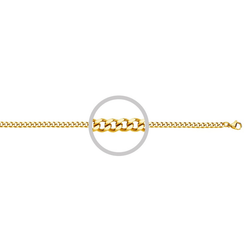 Stainless Steel Gold Plated 4.5mm Curb Link Chain SSCH7G