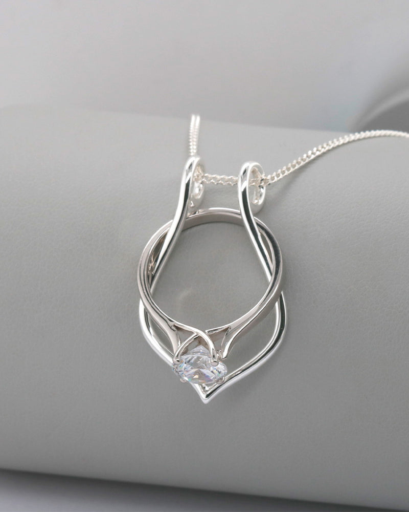 Sterling Silver Ring Holder Pendant PN273CH-STG