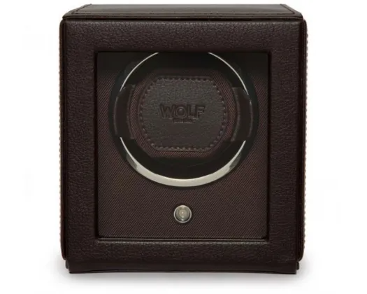 Wolf Cub Watch Winder with Brown Cover