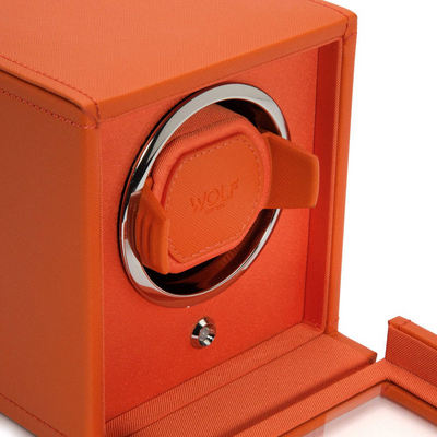 Wolf Cub Watch Winder with Orange Cover