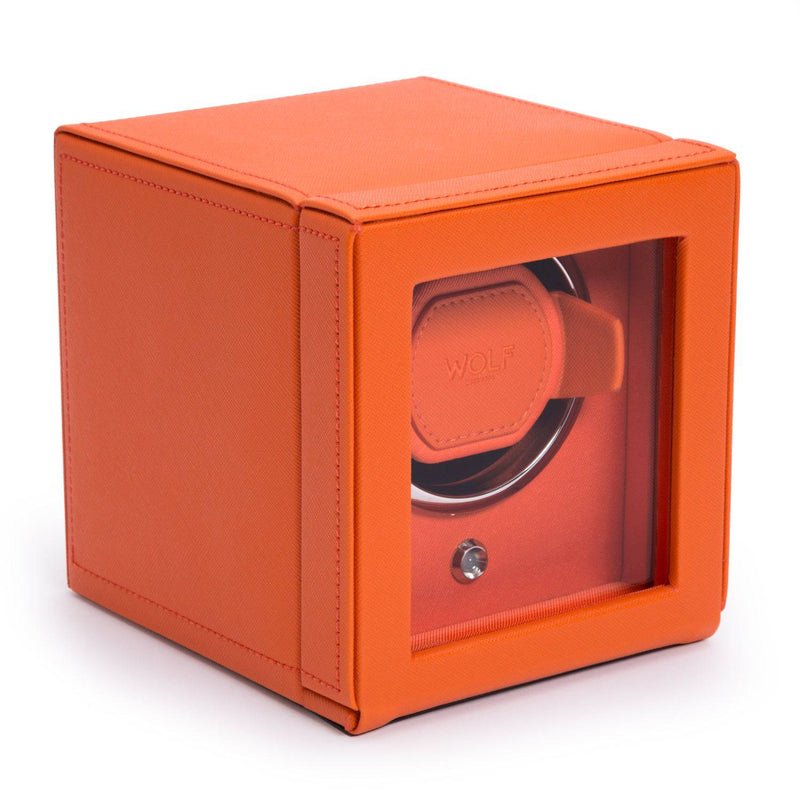 Wolf Cub Watch Winder with Orange Cover