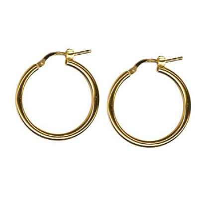 9K Yellow Gold Plain Hoop Earring 20mm