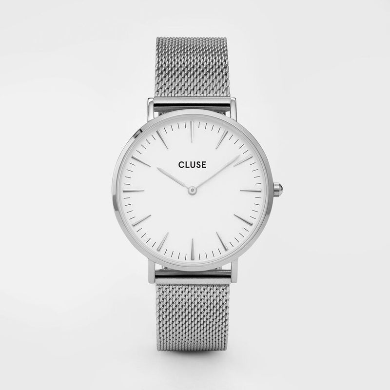 CLUSE Boho Chic Mesh Silver/White 38mm Dial CW0101201002