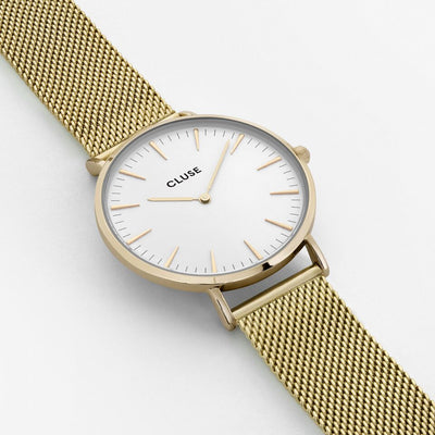 CLUSE Boho Chic Mesh Gold/White 38mm Dial CW0101201009