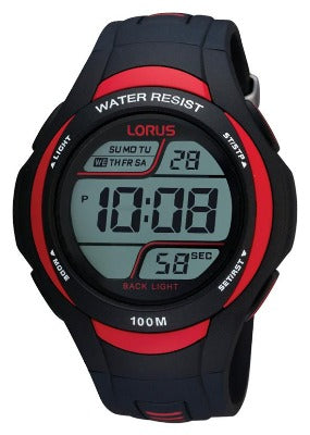 Lorus Digital Watch Red Highlights R2307EX-9