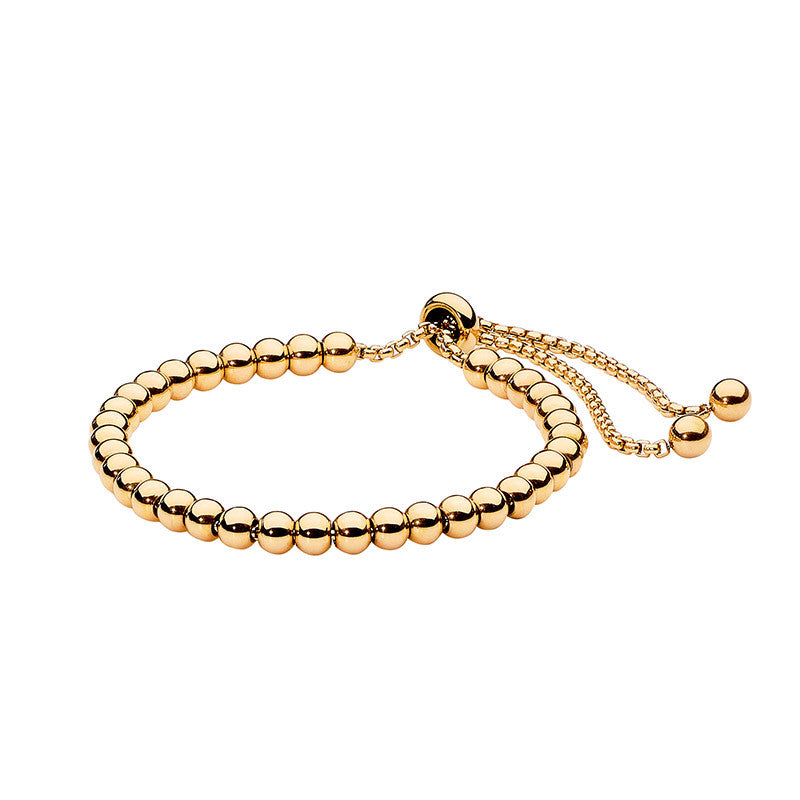 Ellani Stainless Steel Ball Bracelet with Yellow Gold Plate SB176G