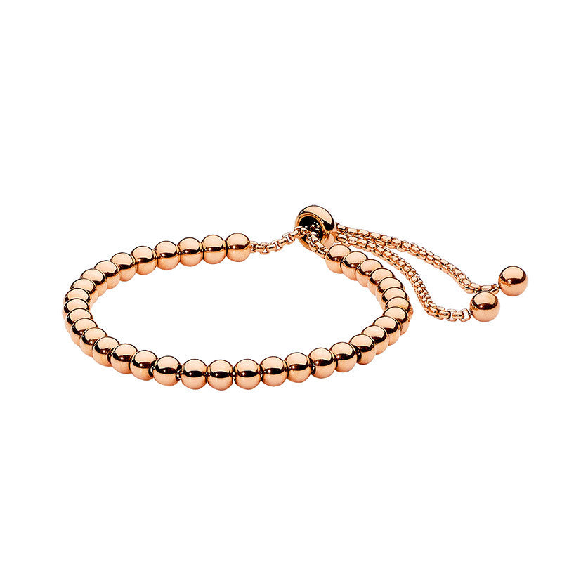 Ellani Stainless Steel Ball Bracelet with Rose Gold Plate SB176R