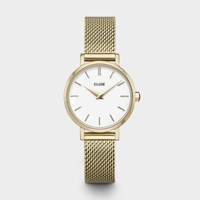 CLUSE Boho Chic Petite Mesh Gold/White 28mm Dial CW0101211001