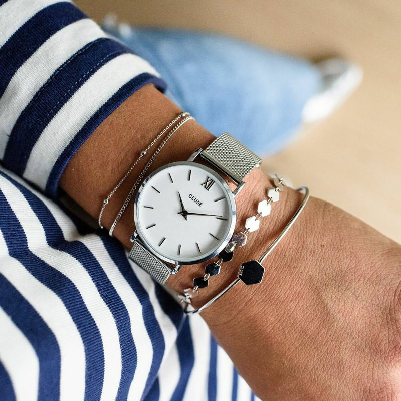 CLUSE Minuit Mesh Silver/White CW0101203002