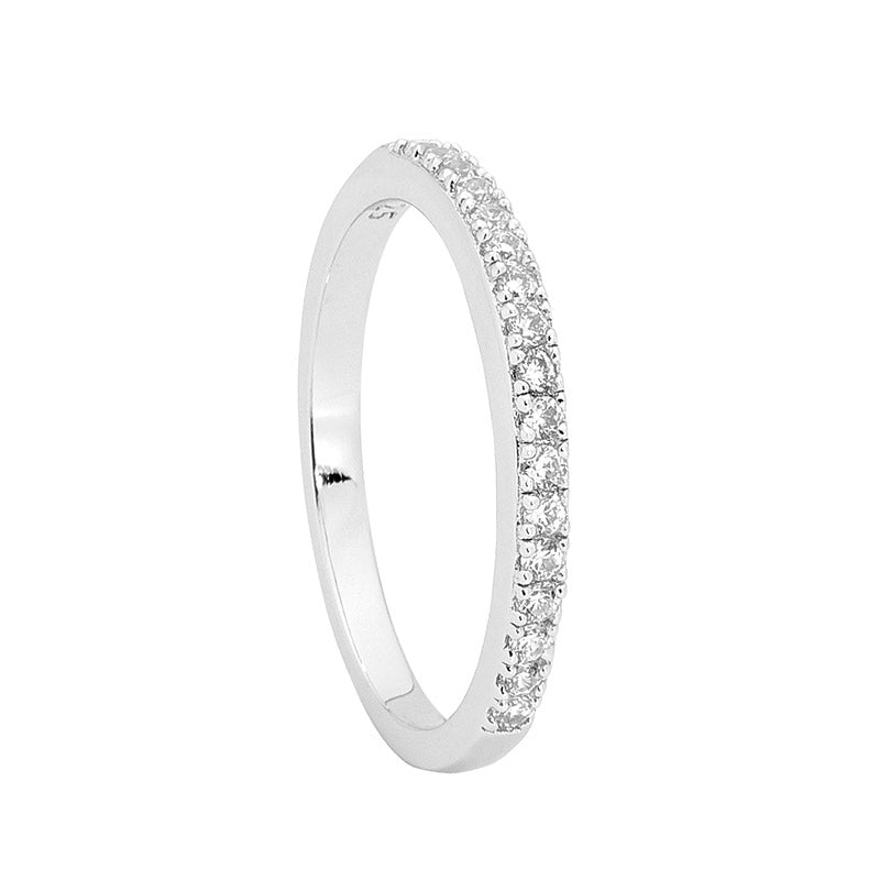 Ellani Sterling Silver CZ Set Ring R452