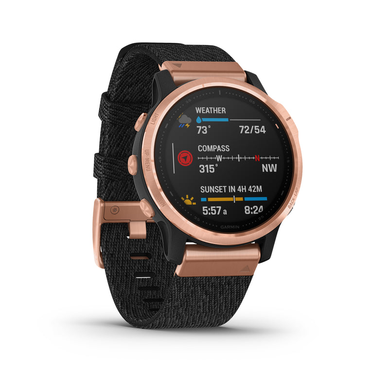 Garmin fēnix® 6S Sapphire Ed - Rose Gold-tone With Black Nylon Band 010-02159-38