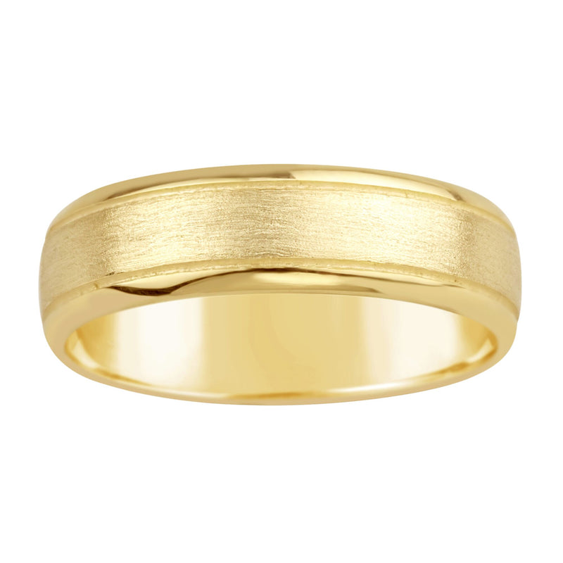 Gents 9K Yellow Gold Classic Matt Finish Band Ring Q75A