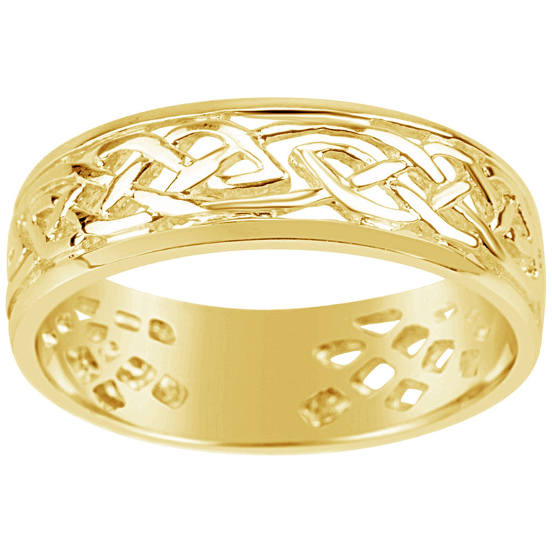 Gents 9K Yellow Gold Dress Ring Traditional Celtic Design Q80
