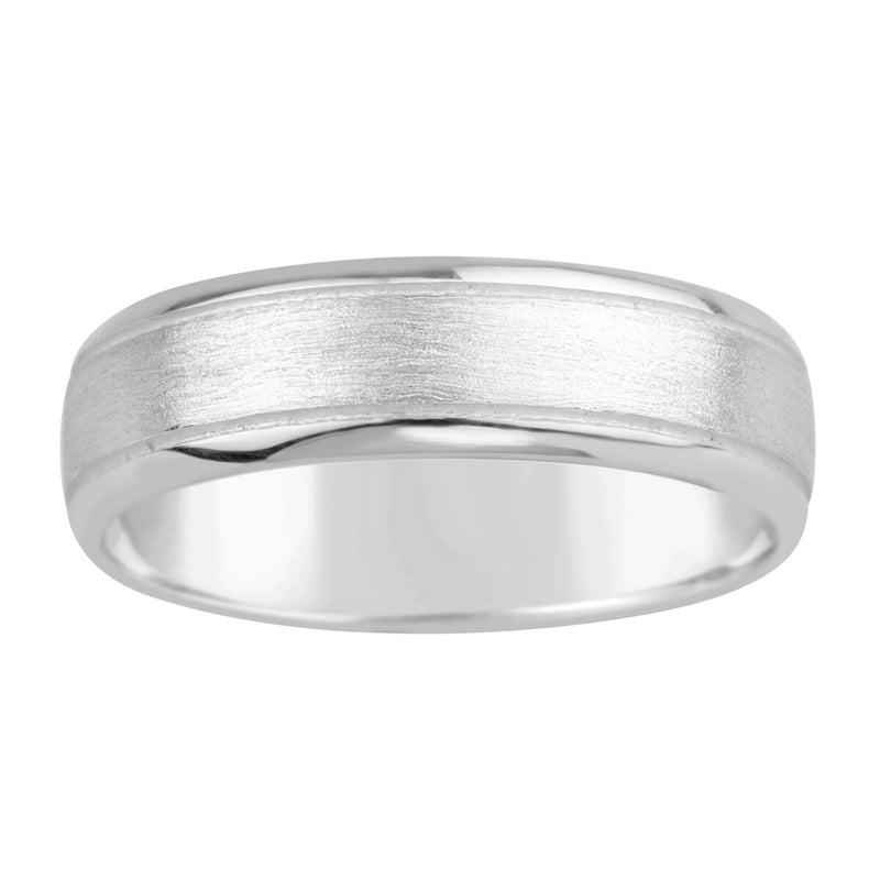 Gents Sterling Silver Classic Matt Finish Band Ring Q210A