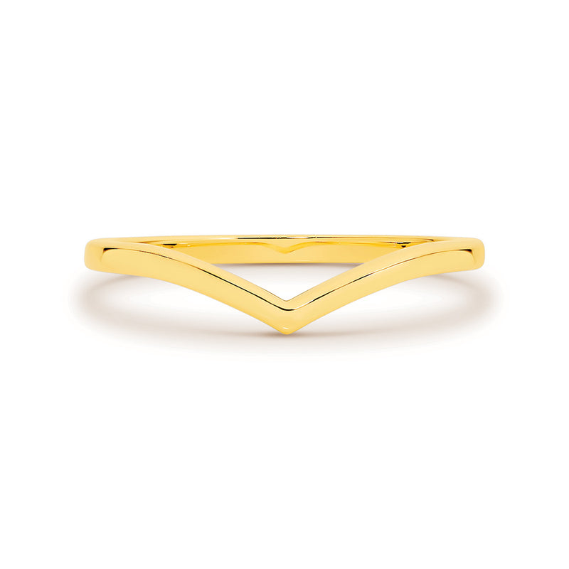 Ladies 9K Yellow Gold Wishbone Dress Ring
