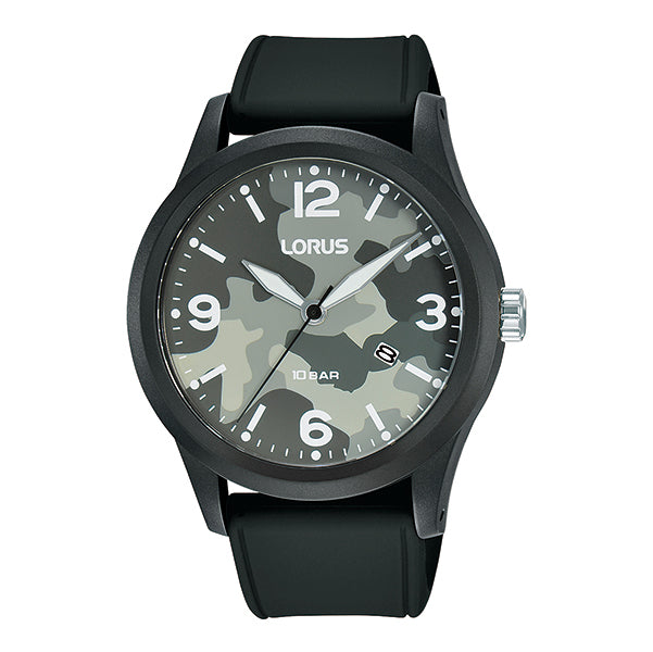 Lorus Rubber Strap Camouflage Dial Gents Watch RH913MX-9