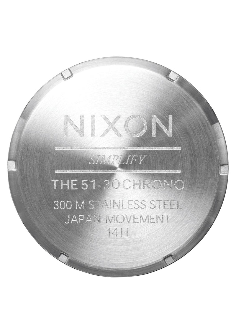 NIXON 51-30 Chrono Gold Silver / Silver Dial Gents Watch A083-1921-00