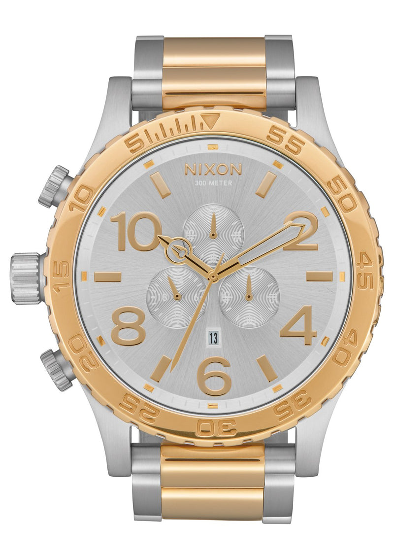 NIXON 51-30 Chrono Gold Silver / Silver Dial Gents Watch A083-1921-00