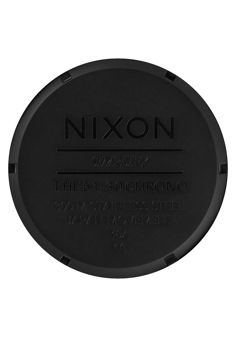 NIXON 51-30 Chrono Matte Black / Black Dial Gents Watch A1389-3086