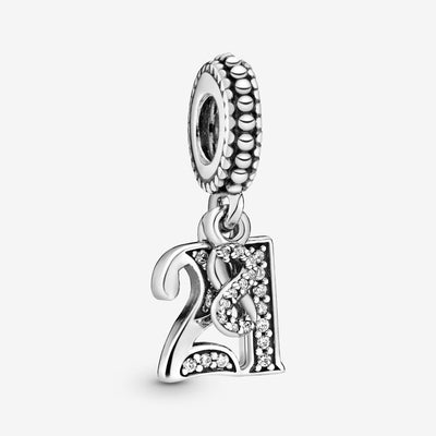 PANDORA 21st Celebration Dangle Charm 797263CZ