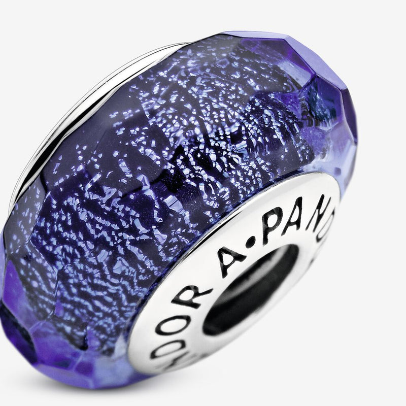 PANDORA Faceted Blue Murano Glass Charm 791646