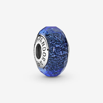 PANDORA Faceted Blue Murano Glass Charm 791646