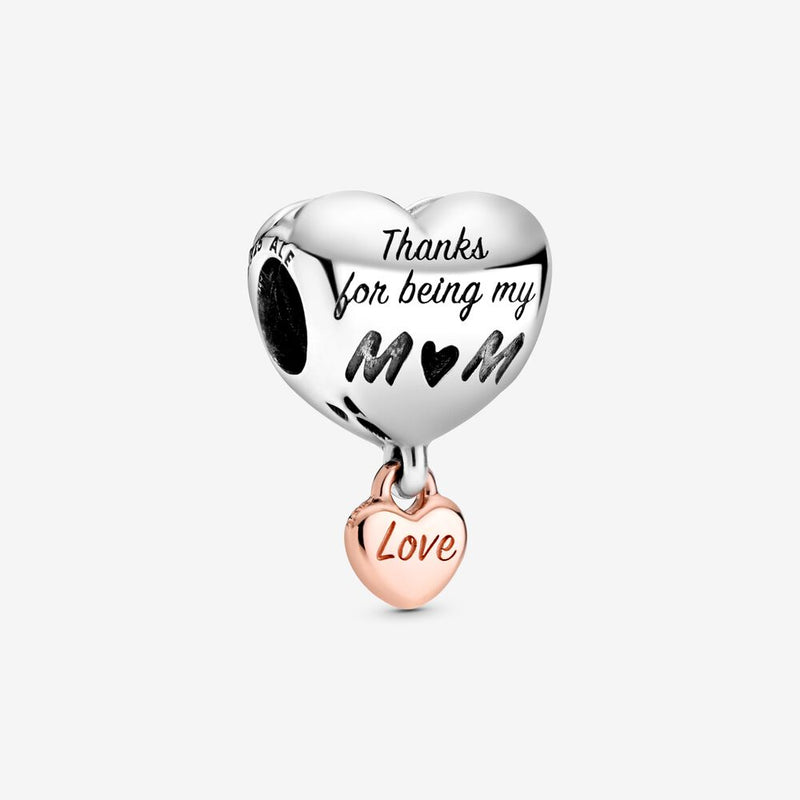 PANDORA Love You Mum Heart Charm 788830C00