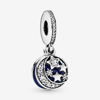 PANDORA Moon & Blue Sky Dangle Charm 791993CZ