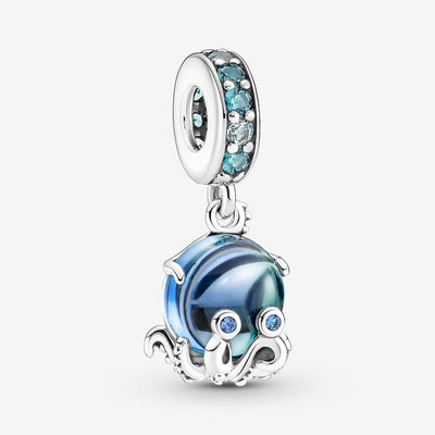 PANDORA Murano Glass Cute Octopus Dangle Charm 791694C01