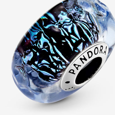 PANDORA Wavy Dark Blue Murano Glass Ocean Charm 798938C00