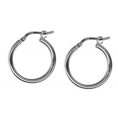 Small silver hoops 15mm