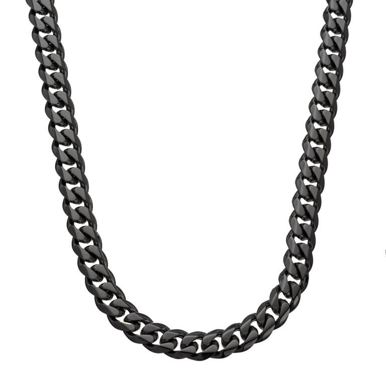 Stainless Steel Black 10mm Cuban Link Chain SSCH32BLK