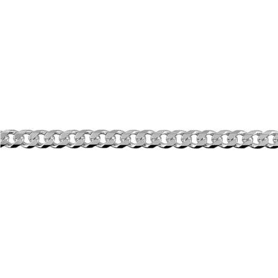 Sterling Silver Bevelled Curb Diamond Cut Chain BCD100