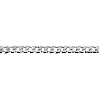 Sterling Silver Bevelled Curb Diamond Cut Chain BCD120