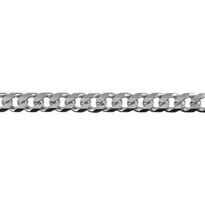 Sterling Silver Bevelled Curb Diamond Cut Chain BCD150
