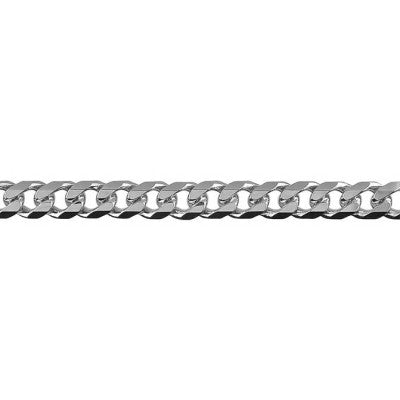 Sterling Silver Bevelled Curb Diamond Cut Chain BCD150