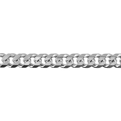 Sterling Silver Bevelled Curb Diamond Cut Chain BCD180