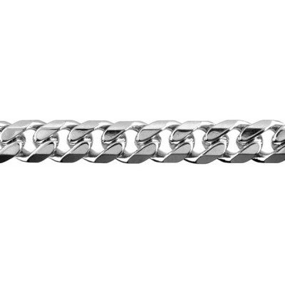 Sterling Silver Bevelled Curb Diamond Cut Chain BCD250