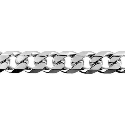 Sterling Silver Bevelled Curb Diamond Cut Chain BCD300