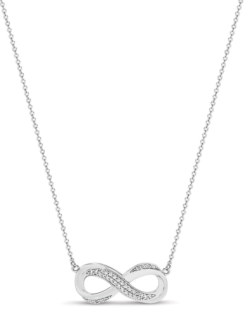 Sterling Silver CZ Infinity Necklace NW027PD