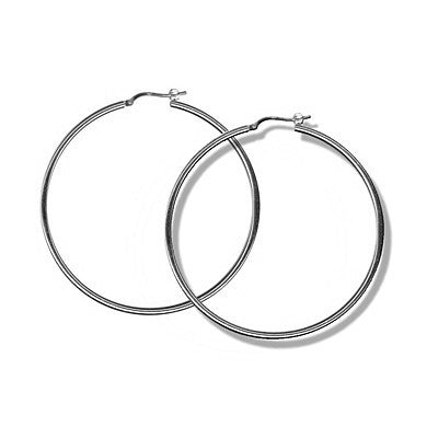 Statement silver hoops 50mm
