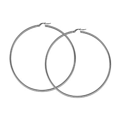 Large statement silver hoops 60mm