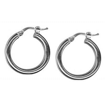 Thick small silver hoops 15mm