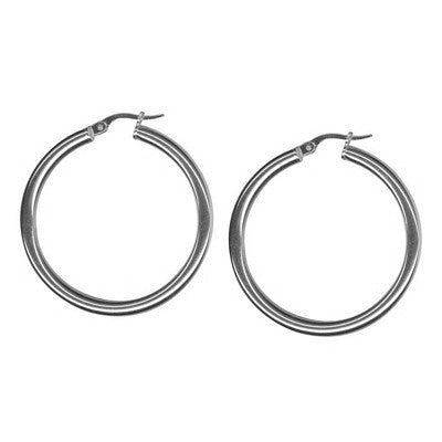 Thick large silver hoops 30mm