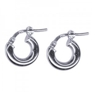 Thick mini silver hoops 8mm